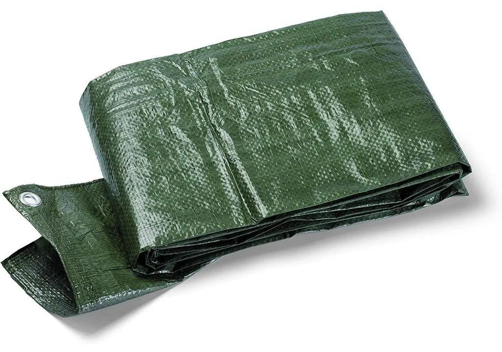Bâche de Couverture Universelle 6x8 m en Polyéthylène Tissé Bleu 90g