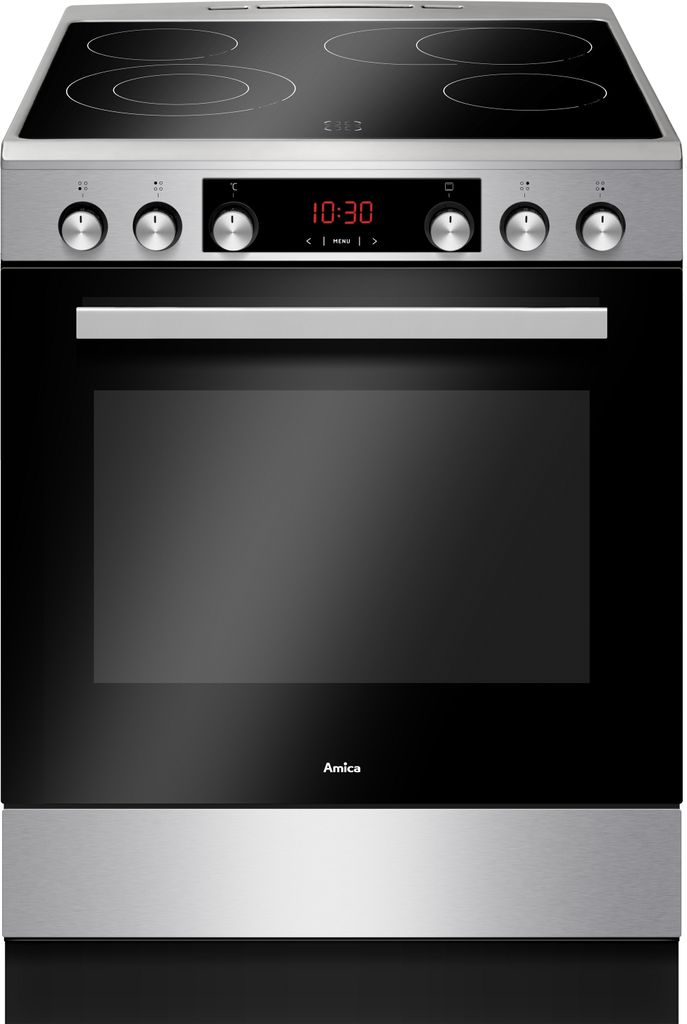 Amica SHCX 913 100 E, Standherd Elektro, 60 cm, Fine Design, Edelstahl, 77 l, Window Timer, MF9, Umluft,