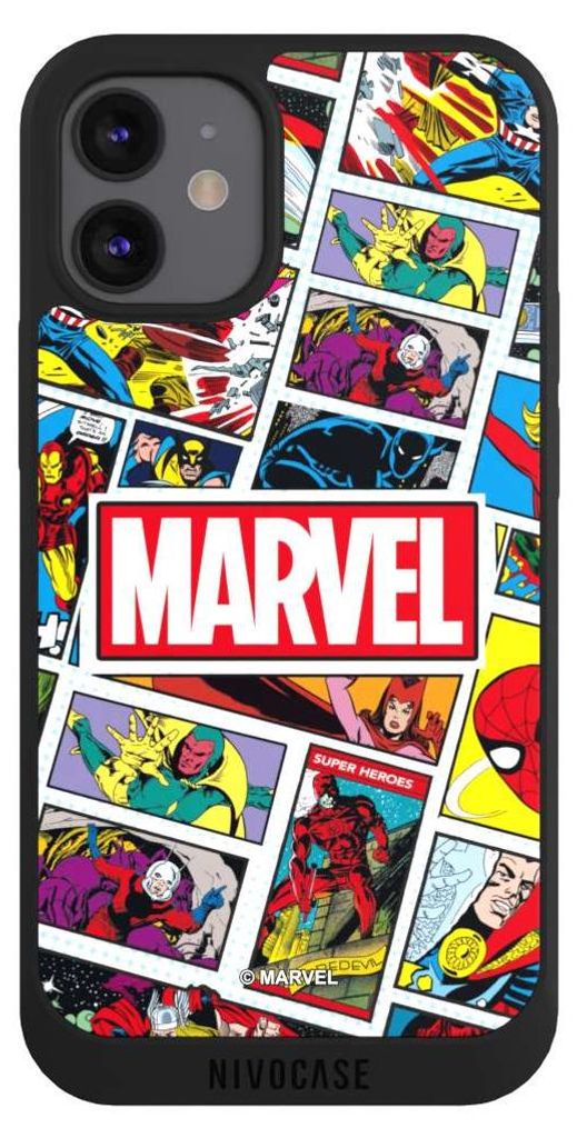 NIVOCASE Handyhülle für Apple iPhone 12 mini Hülle NIVOpure Case Schwarz Comic Muster Marvel