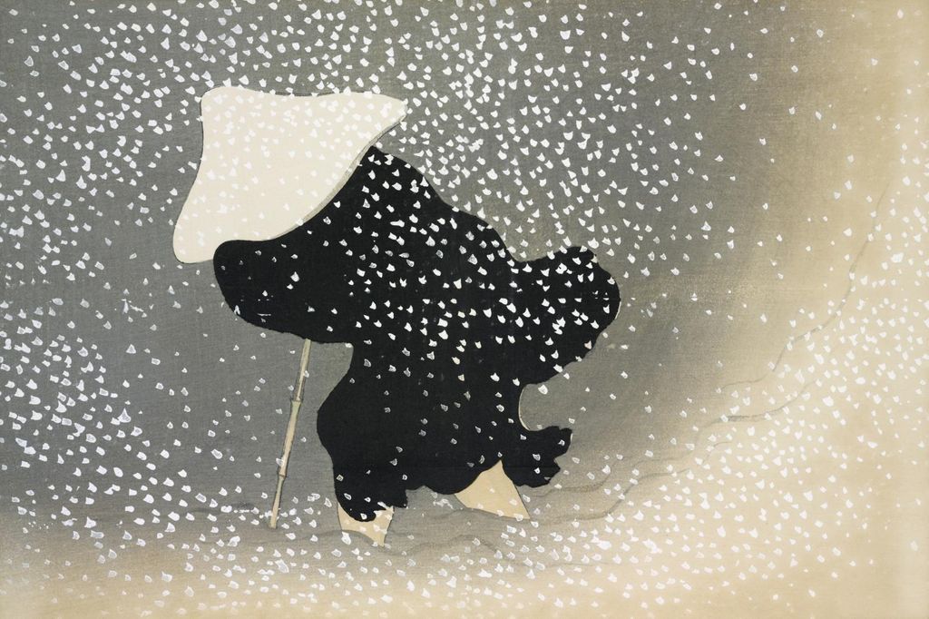 Plakat 30x20cm Schnee, Sekka Japanischer Vintage für das Wohnzimmer