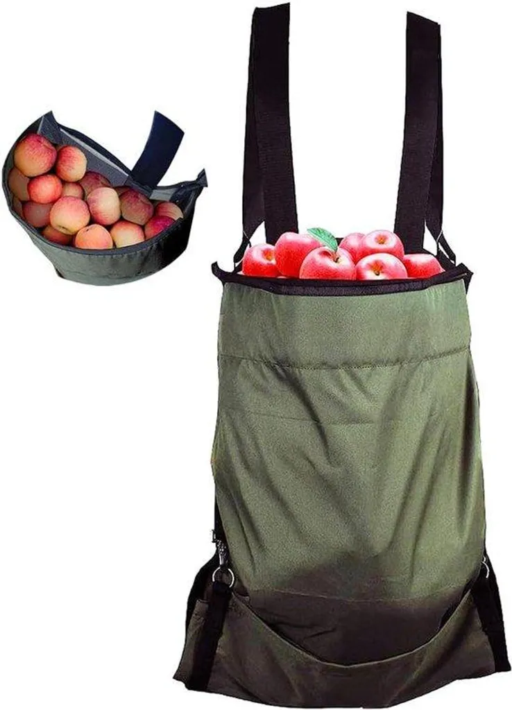Sac à dos de jardinage vert en toile Oxford pour récolte fruits et légumes