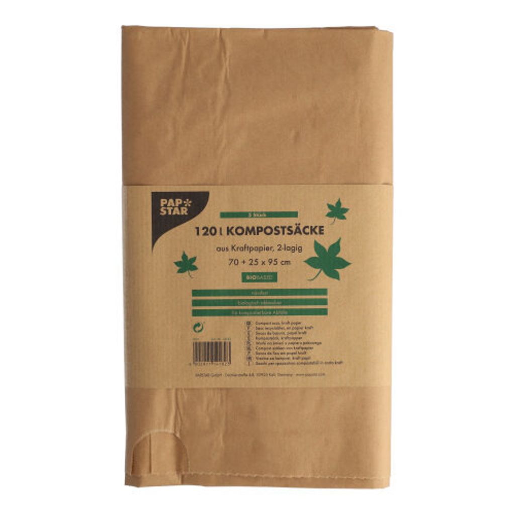 Papstar Sacchi per compost 120l marrone Immagine del prodotto 