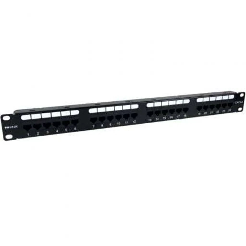 Panneau de Brassage UTP 19" PHASAK Cat. 6A 24 Ports 1U - Réseau 10 Gbps