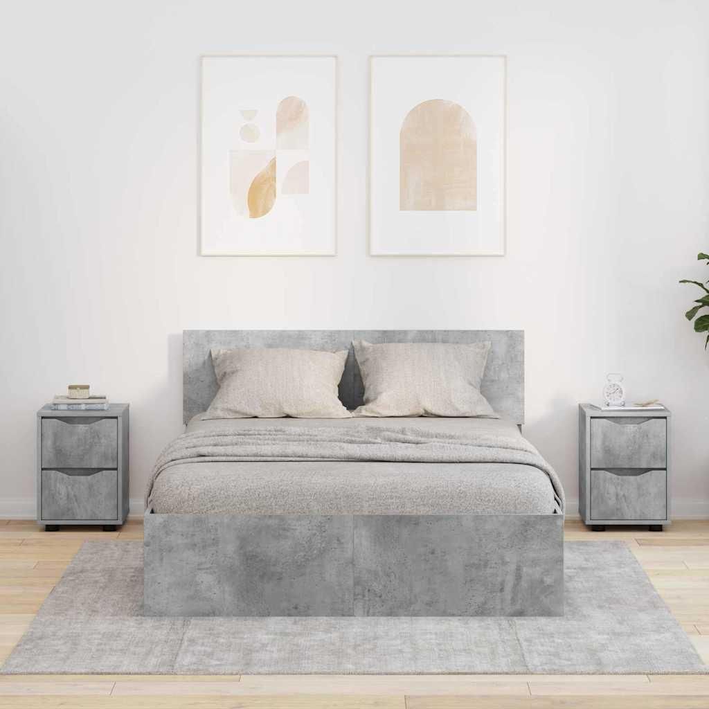 Maison Exclusive - Nachttische 2 pcs Beton Grau 30,5 x 30 x 43 cm Holzwerkstoff