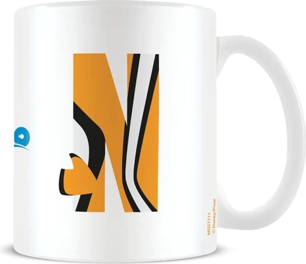 Finding Nemo - Kaffeebecher "N", Alphabet PM4776 (Einheitsgröße) (Weiß/Orange)