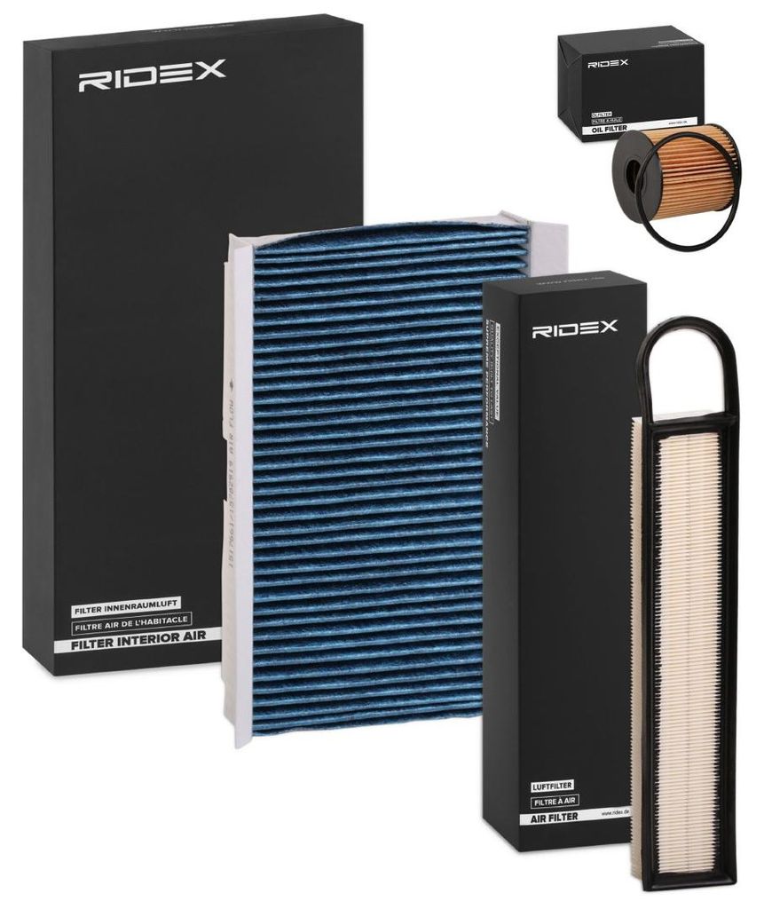 RIDEX Filterset Inspektionspaket Filtersatz passend für PEUGEOT 308 SW I (4E, 4H) 308 I Schrägheck (4A, 4C) 308 CC (4B) 408 für CITROËN C4 II (B7)