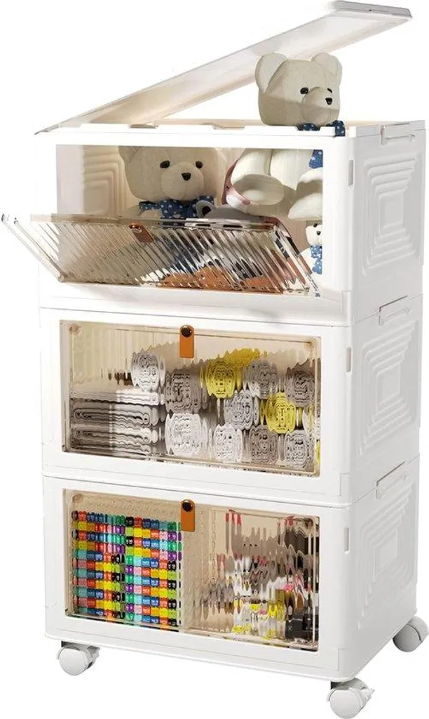 Boîte de rangement 63 litres multifonctionnelle à compartiments amovibles