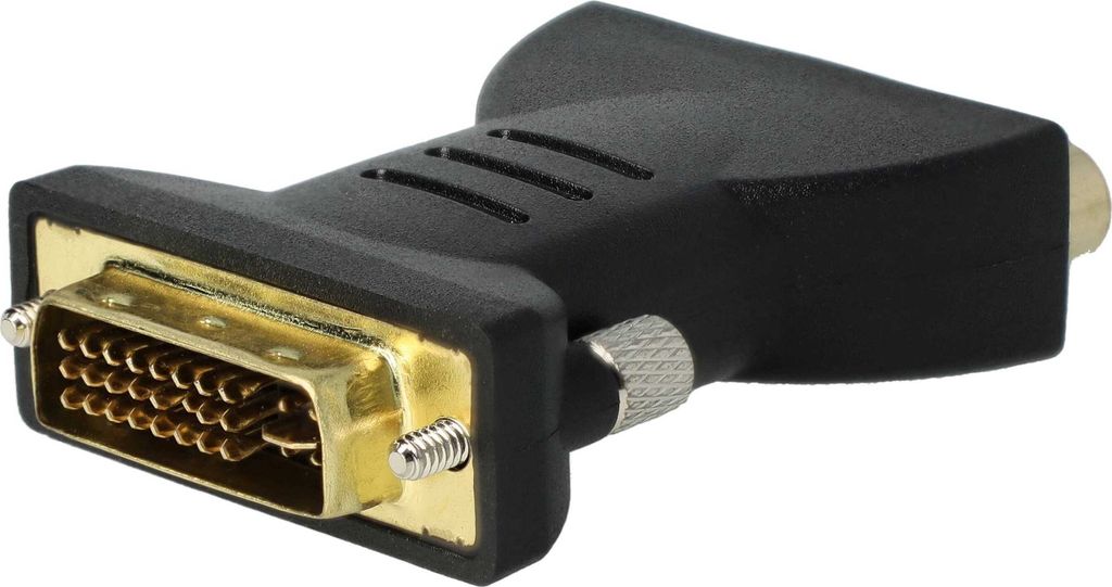 vhbw DVI auf Cinch Adapter zum Anschluss von DVI Systemen an RCA-Geräte - 3RCA Composite Video Converter Schwarz