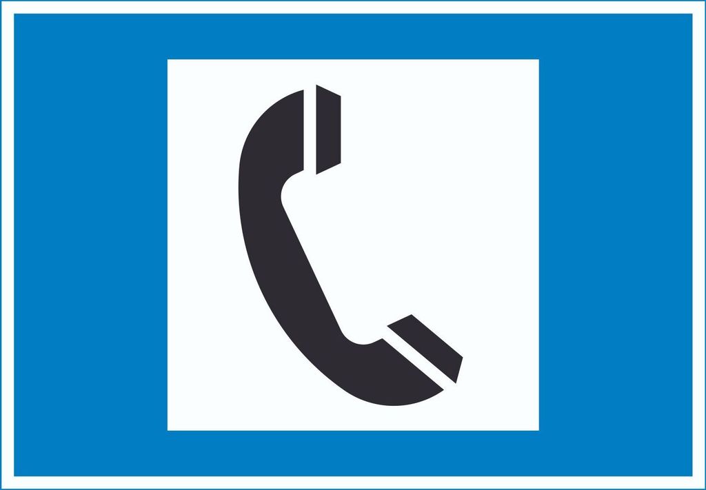 Fernsprecher Symbol Schild A0 Rückseite selbstklebend