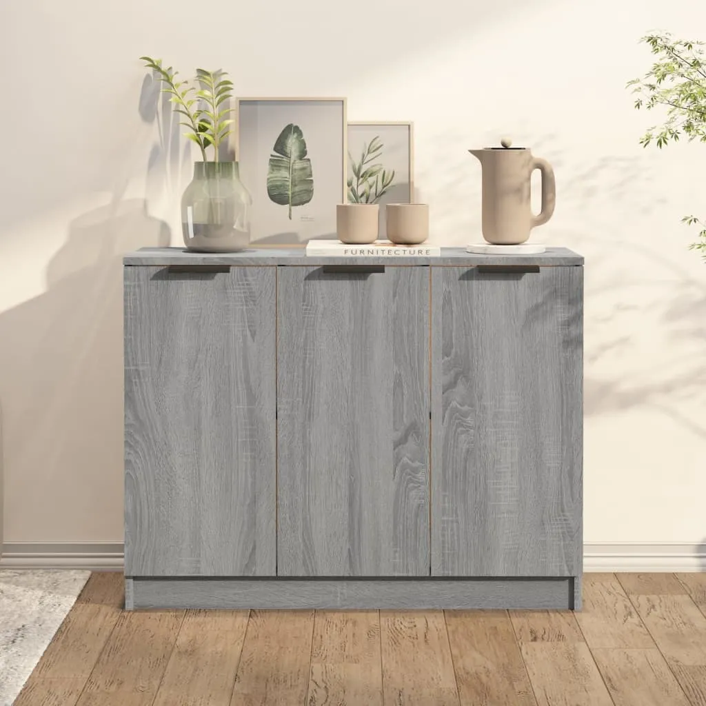Credenza da Cucina e Salotto Grigio Sonoma vidaXL - 3 Ante Pratiche