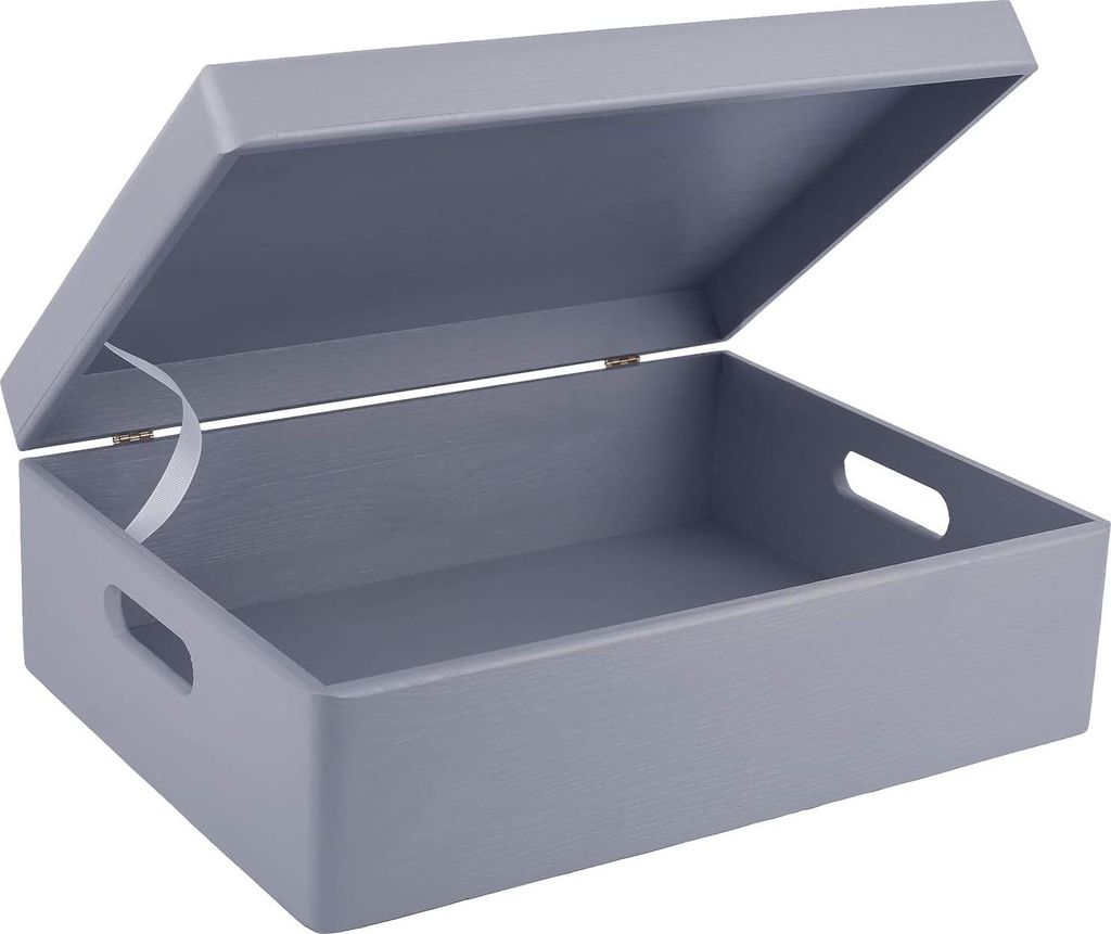 Creative Deco XL Grigia Grande Scatola in Legno Porta Immagine del prodotto 