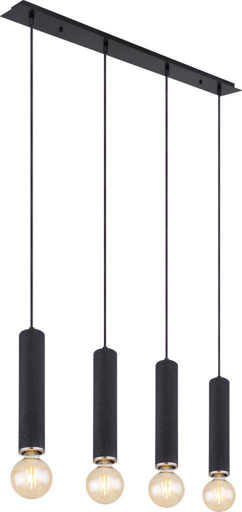 Globo Lighting Hängeleuchte Metall schwarz matt, 4x E27