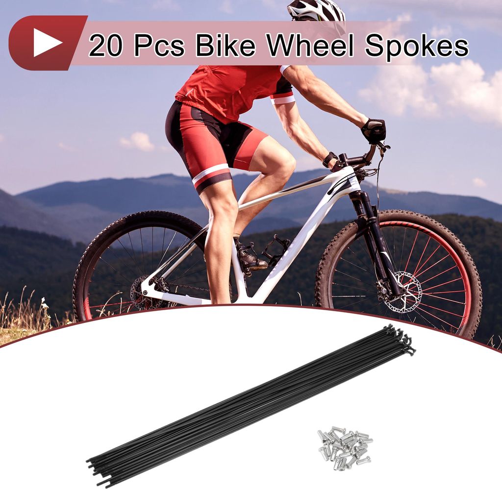 20 Satz 13G Fahrradspeichen 291mm Fahrradradspeichen 304 Edelstahl Schwarz