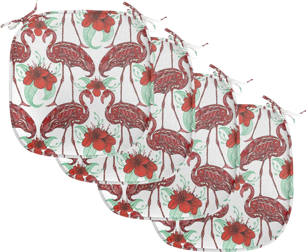 ABAKUHAUS Flamingo Coussin de Chaise 40x40 cm Lot de 4 Imperméable Vert