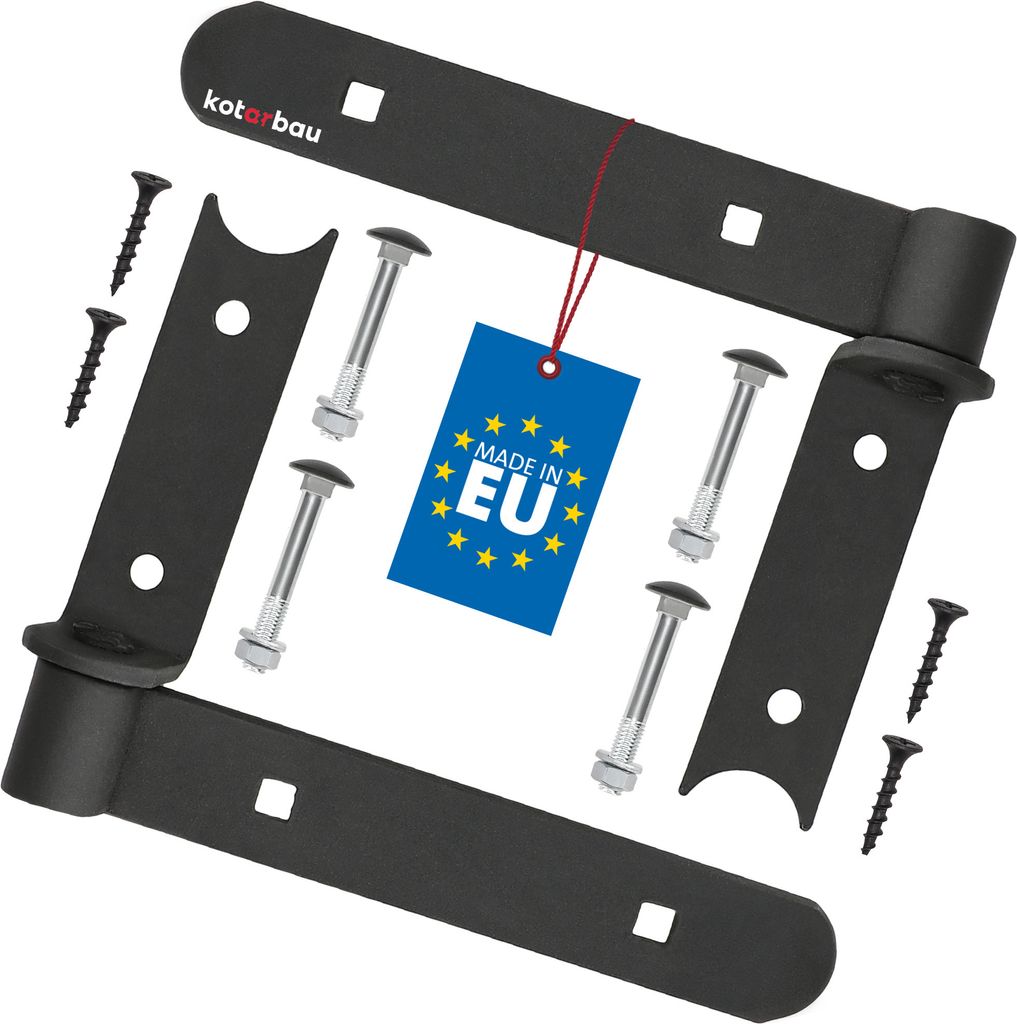 KOTARBAU 2er Set Ladenband schwarz 200 mm Kreuzgehänge pulverbeschichteter Stahl Türband Holztür Band Fensterladen Holz Tor Scharniere Schwerl...