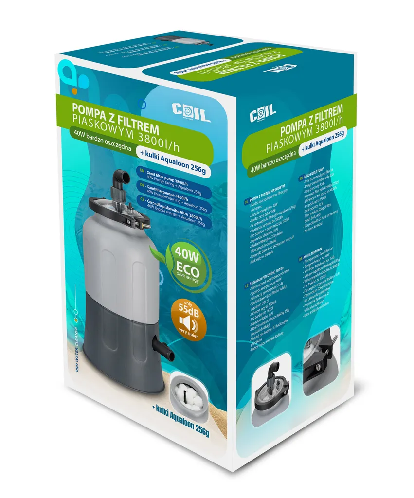 Filtration Piscine Silencieuse et Efficace contre l'Eau Trouble 3800l/h