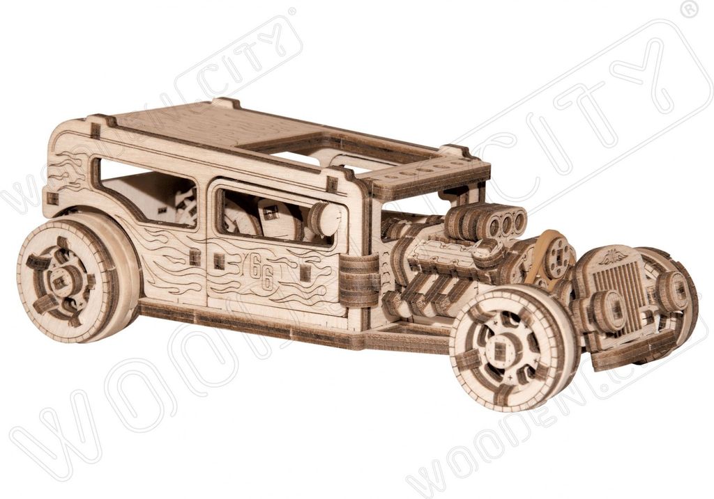 WOODEN CITY 3D-Puzzle Auto Hot Rod 141 Teile