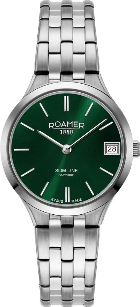 Montre femme ROAMER verte en acier inoxydable de style couple