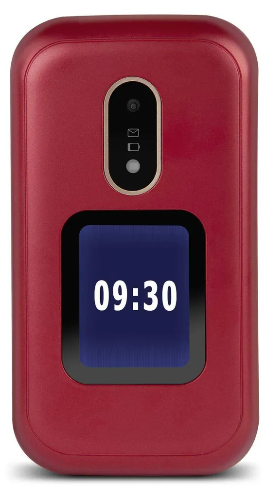 Doro 6060 Téléphone Portable à Grosses Touches Rouge avec Écran Externe