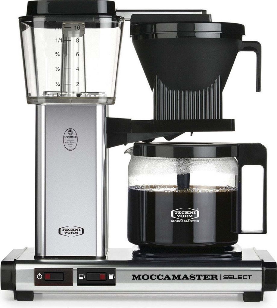 A studio shot of a Moccamaster coffee maker.