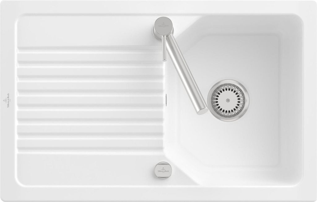 V&B Spüle Linara 45 m Abl.garn, Exzenter, sn wh. CeramicPlus
