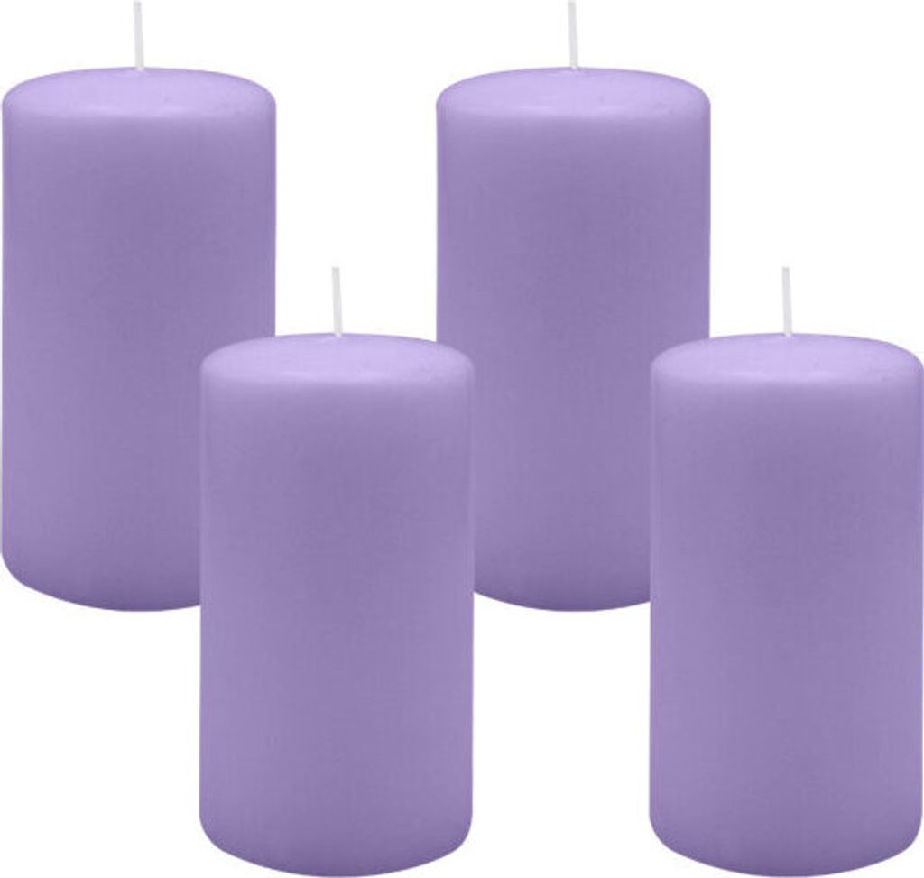 4er Set Adventskranzkerzen Lavendel-Lilac Ø 70 x 130 mm