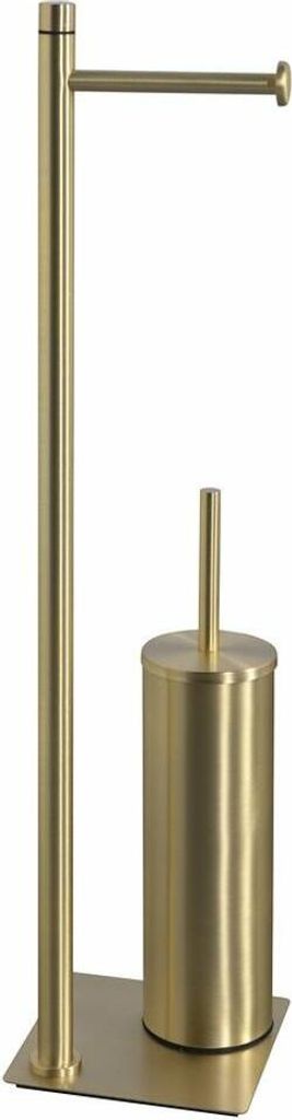 TRILLY Ständer mit Toilettenpapierhalter und WC-Bürste, gold matt