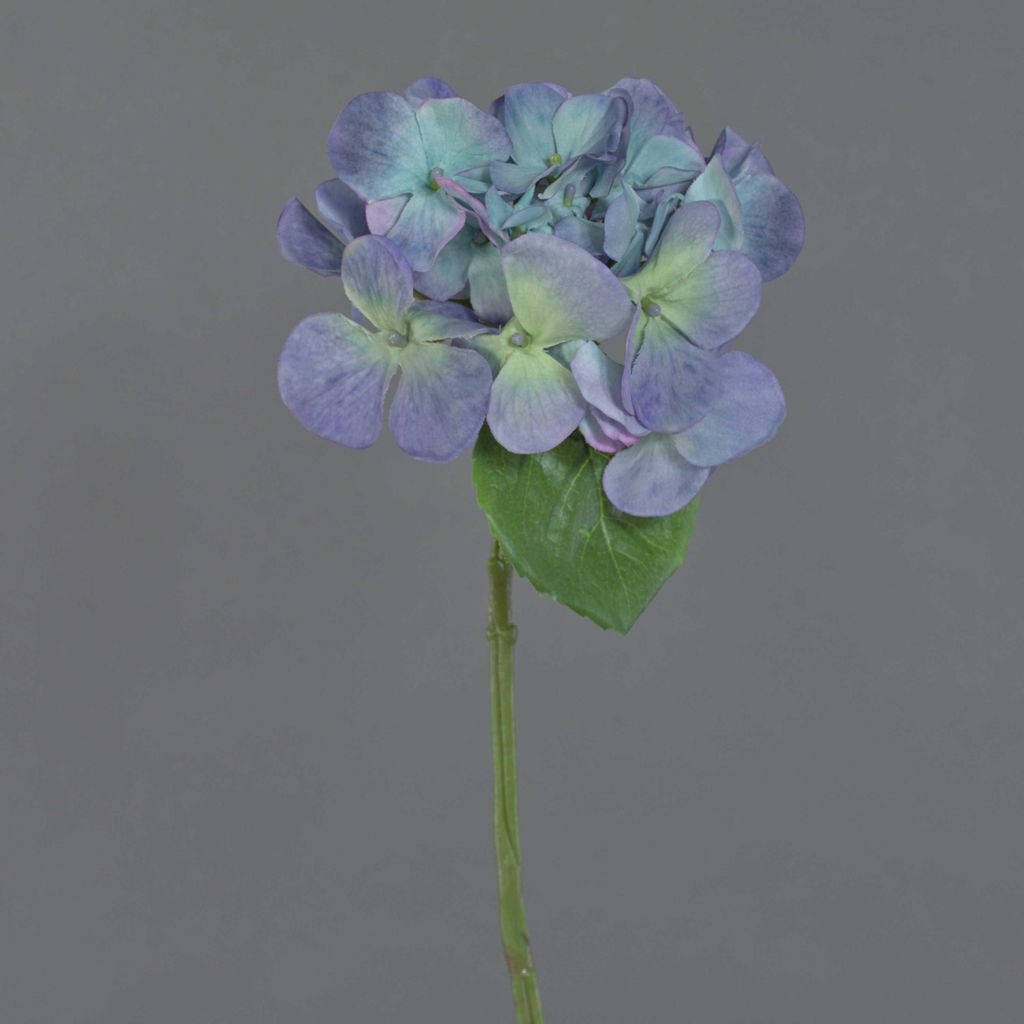 artplants.de Künstliche Hortensie CHIDORI, lila-blau-grün, 30cm, Ø13cm - Kunststoff Hortensie