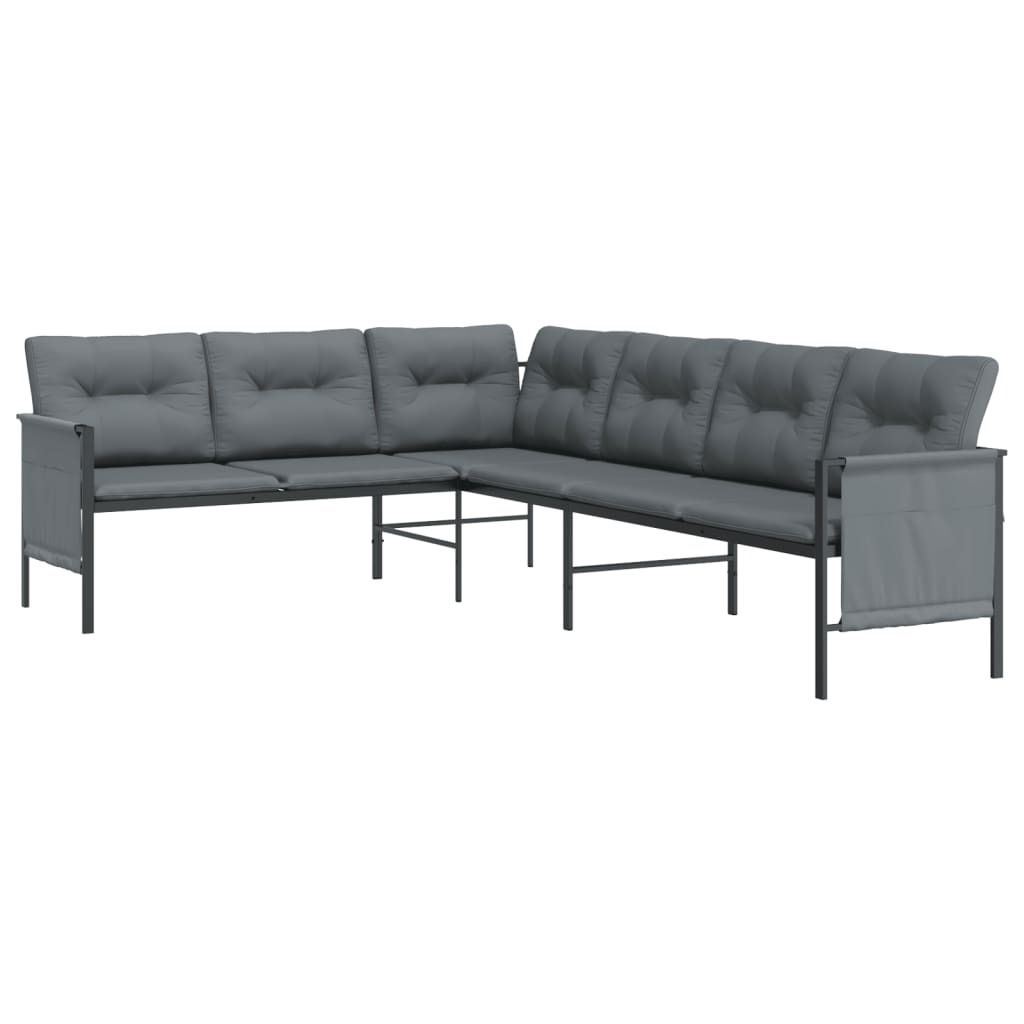 vidaXL Garten-Ecksofa Anthrazit Stahl und Textilene Produktbild 