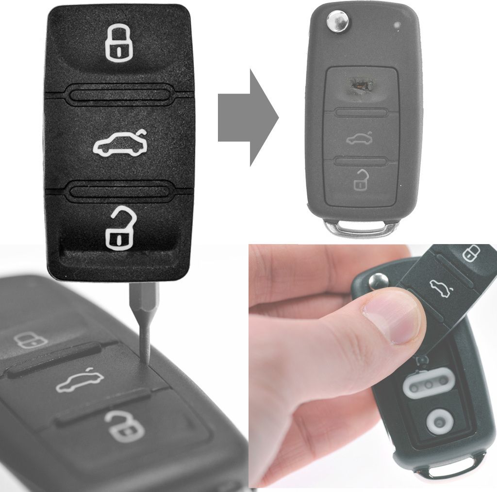 Auto Schlüssel Tastenfeld kompatibel mit VW T5 Golf Passat Produktbild 