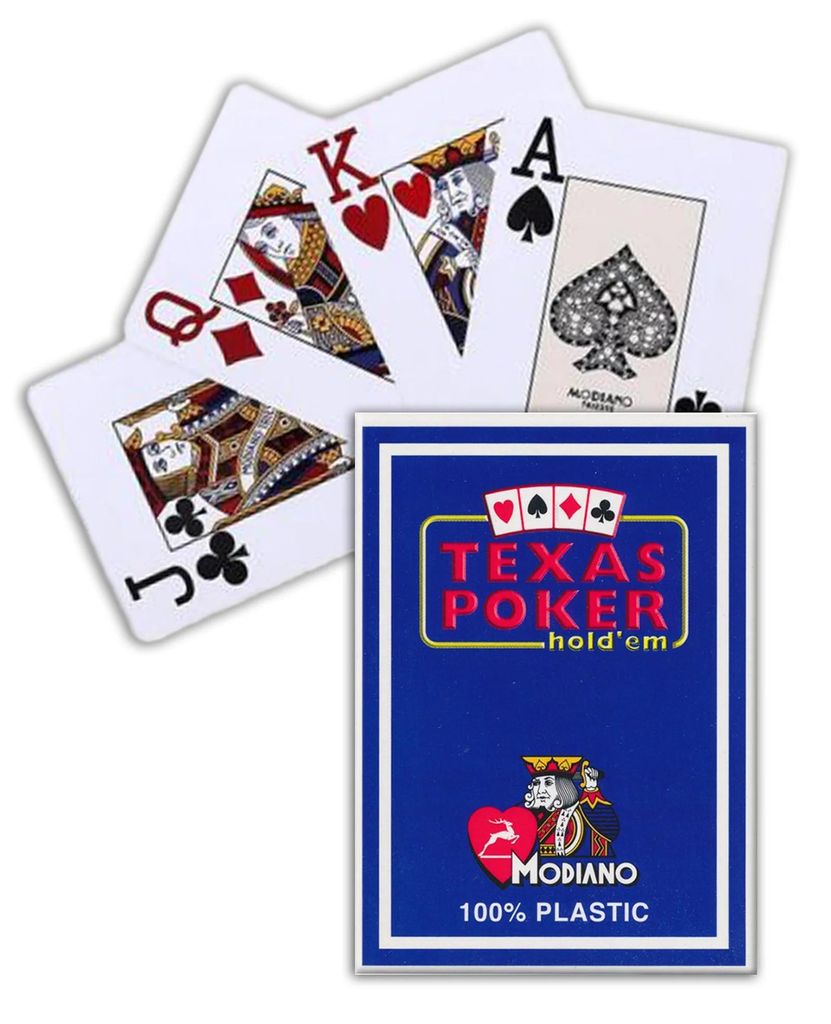 Texas Hold'em Poker Modiano Jumbo Index Bleu – Cartes 100% Image du produit 