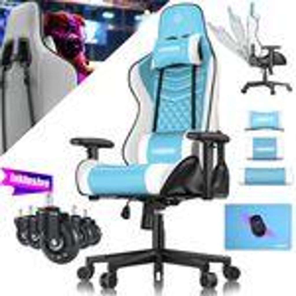 KESSER® Gaming Stuhl Ergonomisch Bürostuhl mit Kopfstütze & Produktbild 
