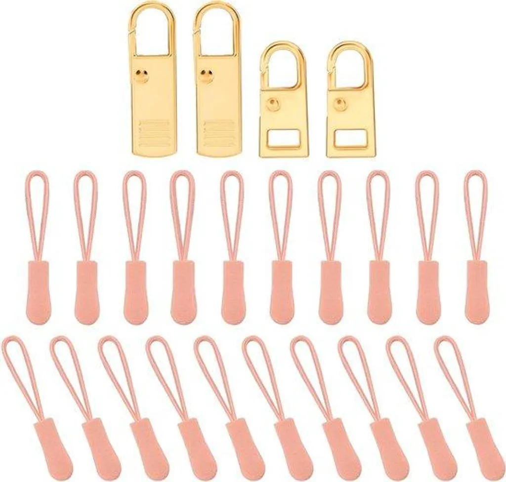 Réparation fermeture éclair rose doré en métal robuste pour sac et veste