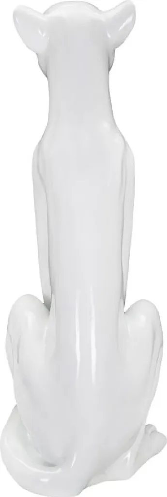 Statue Léopard Assis Blanc Décoration Intérieure Chic - 74 cm Hauteur - 6