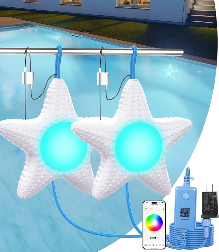 Wasserfeste IP68 2in1 LED-Beleuchtung für oberirdische Pools
