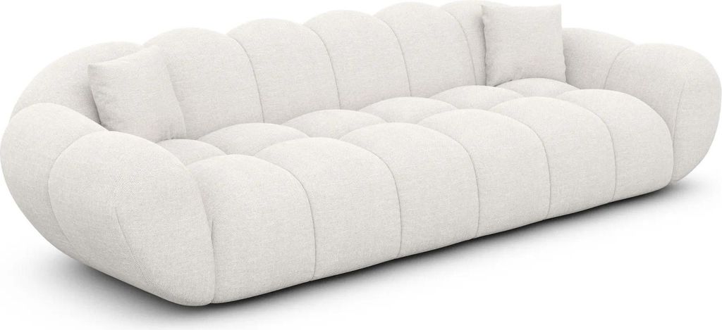 Strukturstoff 4-Sitzer Couch Liva Weiß