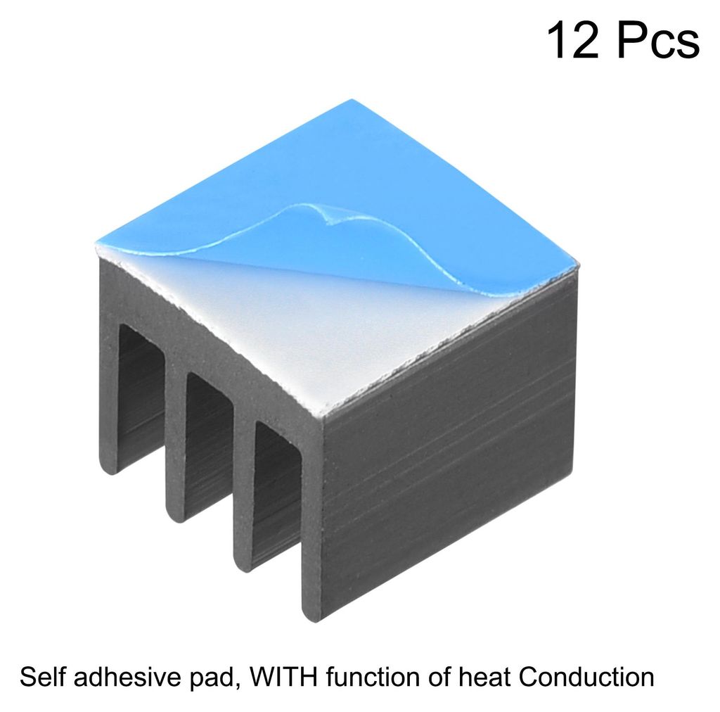 12St Kš¹hlk?rper Thermische Selbstklebende Elektronik Kš¹hler 7x7x6mm Schwarz