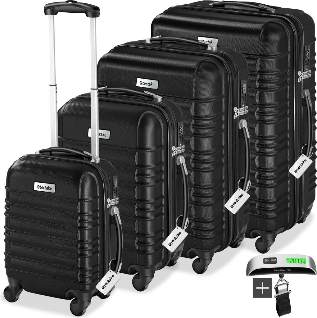 tectake® Hartschalenkoffer-Set Mila 4-teilig aus robustem Produktbild 