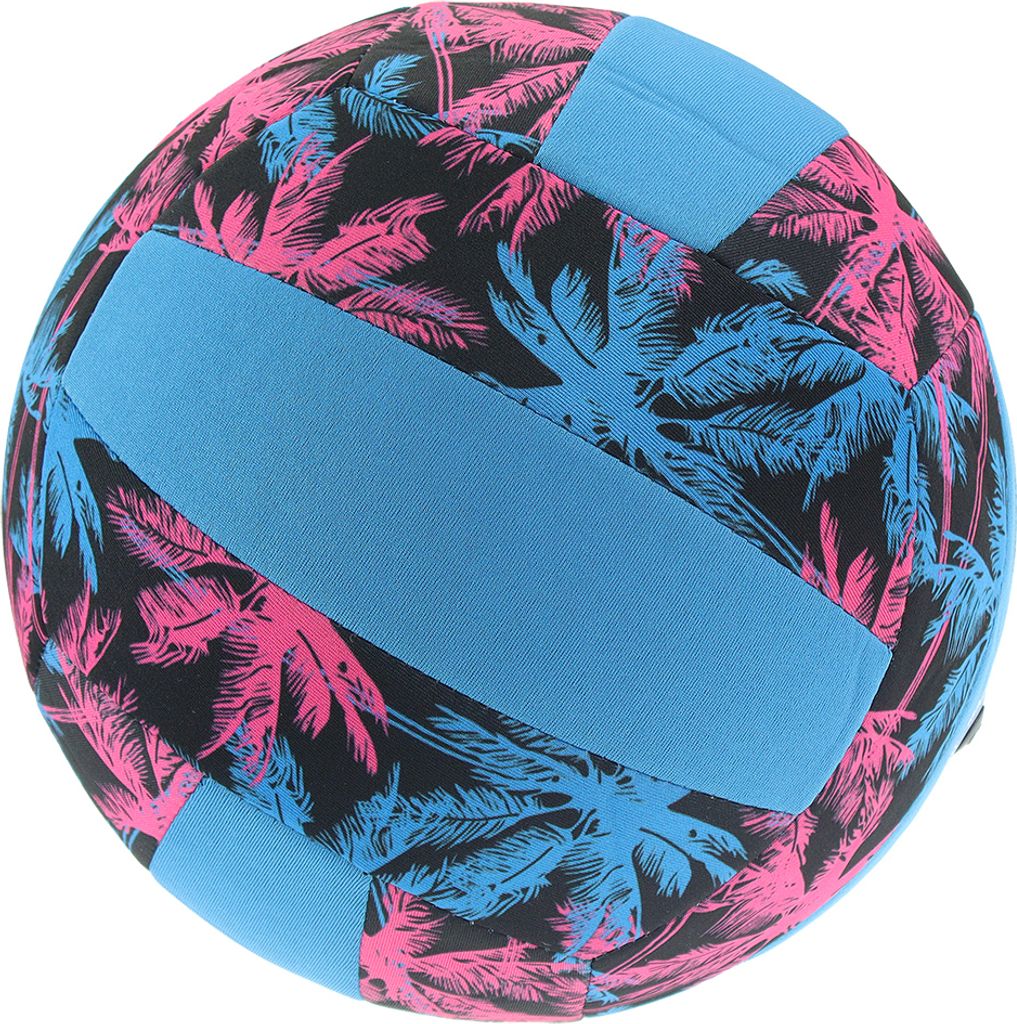 Blauer Neopren Ball als Volleyball mit  pinkem Palmenmuster Produktbild 