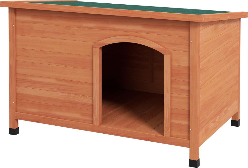 Hundehütte Hundehütte aus Holz Hundehütte XXL, 100 cm x 65,5 cm x 68 cm, Braun + Grün