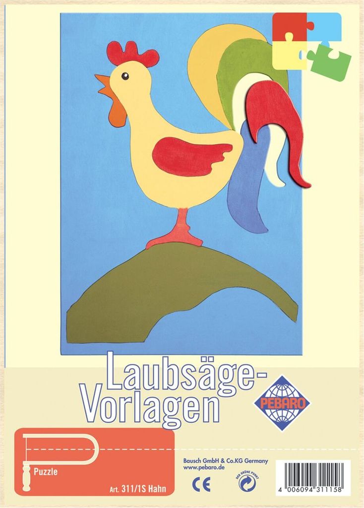 PEBARO Laubsägevorlage Hahn, Puzzle
