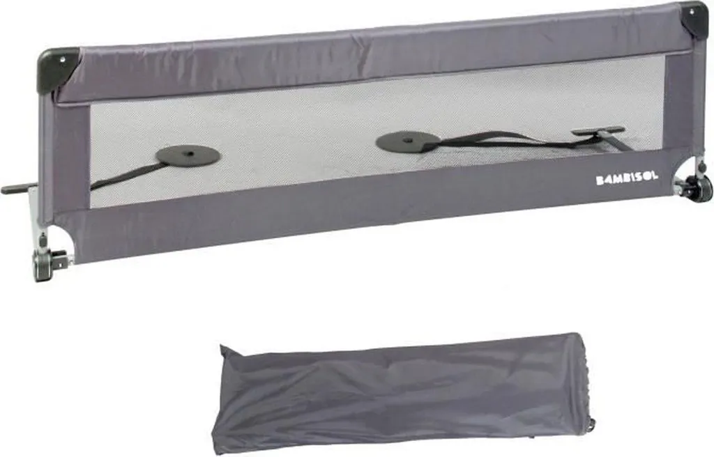 Barrière de sécurité pour lit enfant Looping 150cm coloris gris chiné
