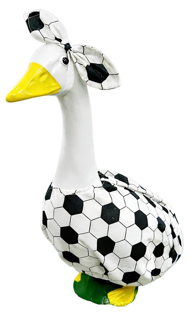 1 Set Fußball-Gänsekostüm für die Veranda, bestehend aus Fußball-Gänseoutfit und Schleife, Partykostüm für 58 cm große Gänsestatuen, Gart...