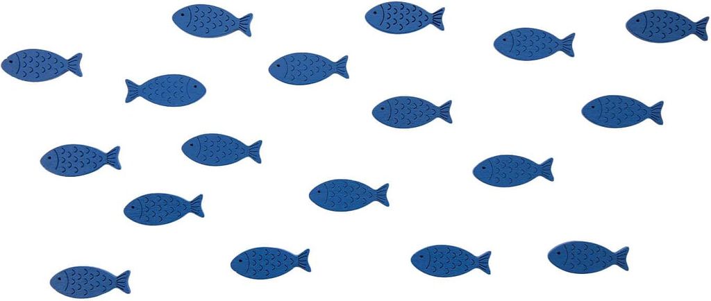 Oblique Unique 18 Holz Fische Streudeko Tischdeko Taufdeko Taufe Kommunion Konfirmation Firmung Deko - dunkelblau