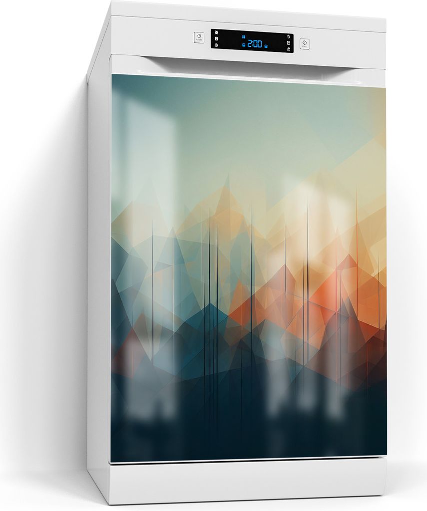 DEQORI Magnetmatte Spülmaschine Standard 60x80 cm 'Digitale Gebirgsidylle' Magnetfolie