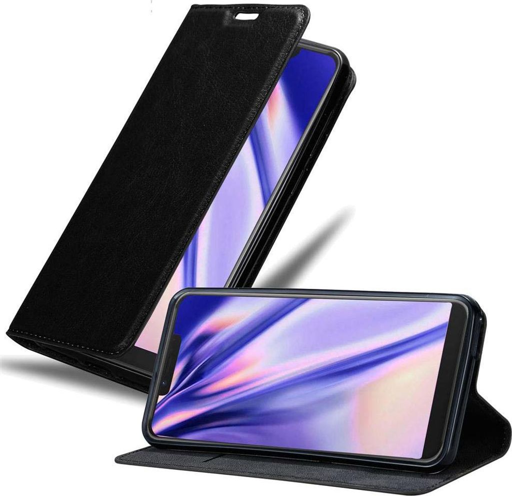 Cadorabo Hülle für WIKO VIEW 2 GO Schutz Hülle in Schwarz Handyhülle Etui Case Cover Magnetverschluss
