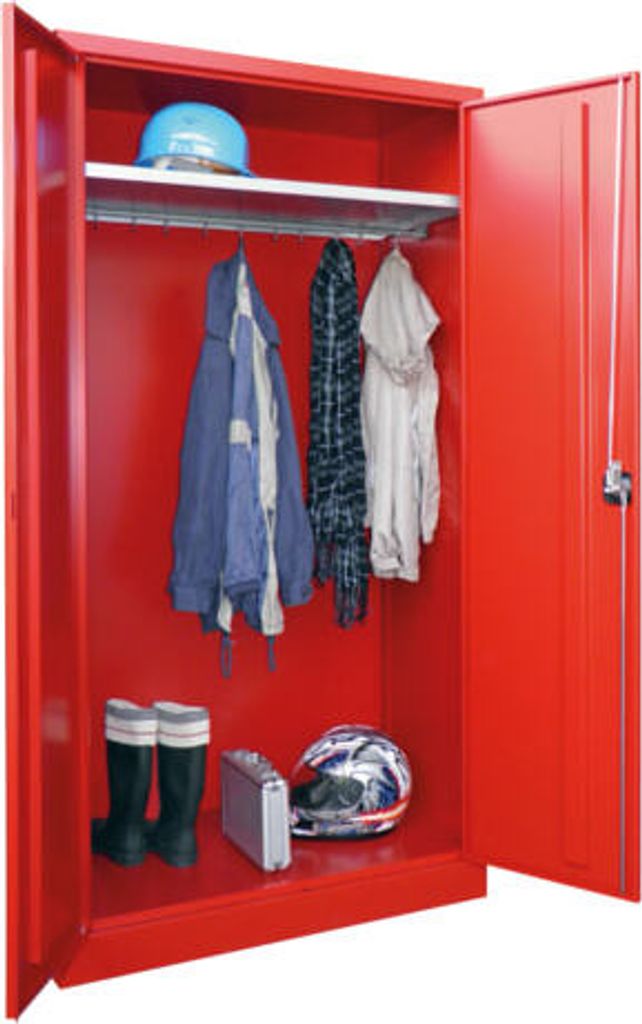 Garderobenschrank - 1.950x1.000x500 mm (HxBxT) - Hutboden, pulverbeschichtet - lichtblau/lichtgrau