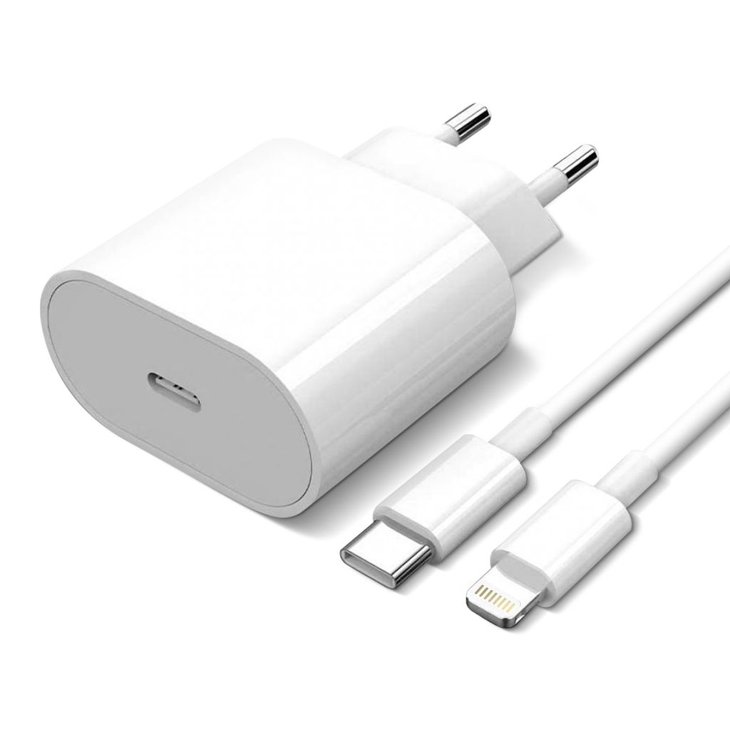 Original Apple USB-C 20W Power Ladegerät + Lightning Power Delivery Kabel – Weiß