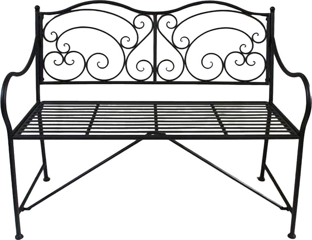 Gartenbank RUPERT - 106cm Breit, Stahl, Schwarz | Terrassenbank Wetterfest Sitzbank Outdoor Bank