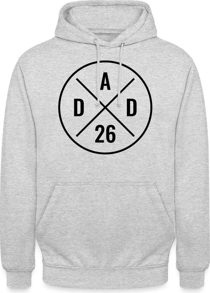Spreadshirt Dad 2026 Modernes Papa Logo Geschenk Uni Hoodie, XL, Hellgrau meliert